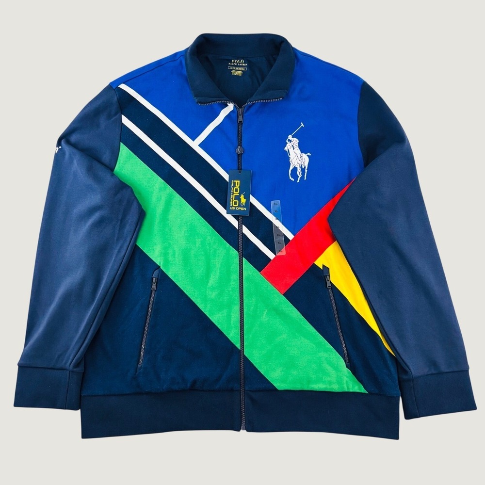 New Polo Ralph Lauren Stadium Bear ColorBlock US Open Ball Person Jacket XL